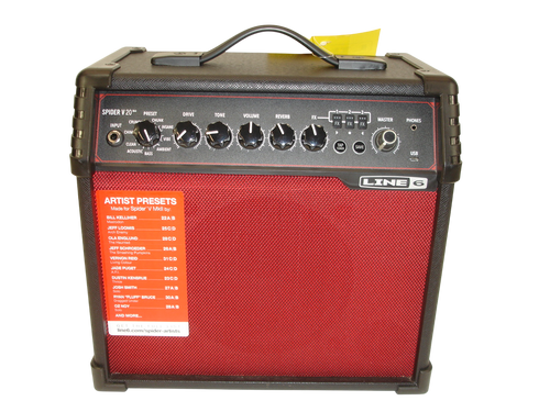Line 6 Spider V 20 MKII Red Edition Guitar Combo Amp, Black & Red - Previously Owned