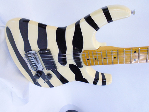 Vintage Starforce 8002ZB 8002 Electric Guitar, Maple Fingerboard, Black/White Zebra Graphic - Previously Owned