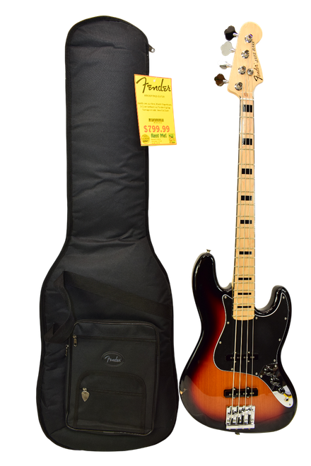 2022 Fender Geddy Lee Jazz Bass, Maple Fingerboard, 3-Color Sunburst w/ Bag - Previously Owned