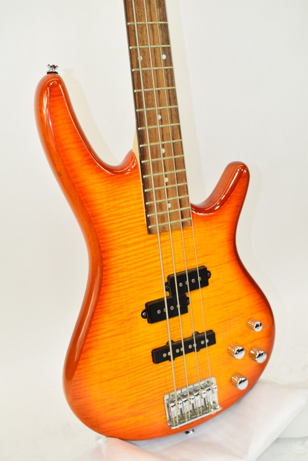 2009 Ibanez GSR200FM Soundgear 4-String Electric Bass Guitar, Amber Burst - Previously Owned