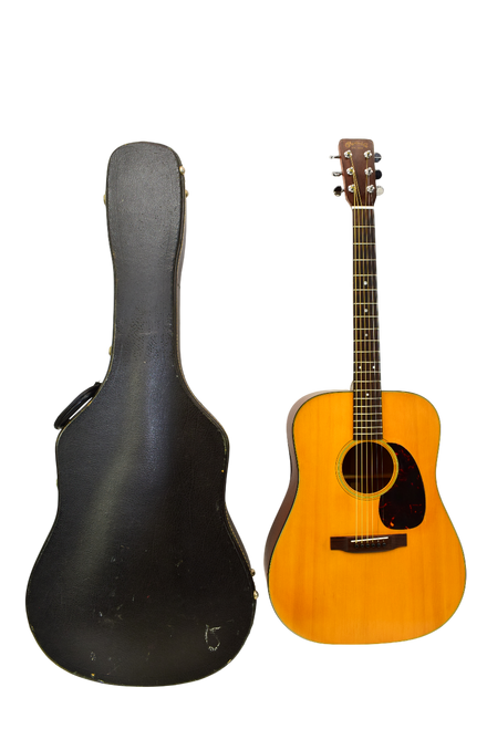 Vintage 1966 Martin D-18 Acoustic Guitar, Natural w/ Case - Previously Owned