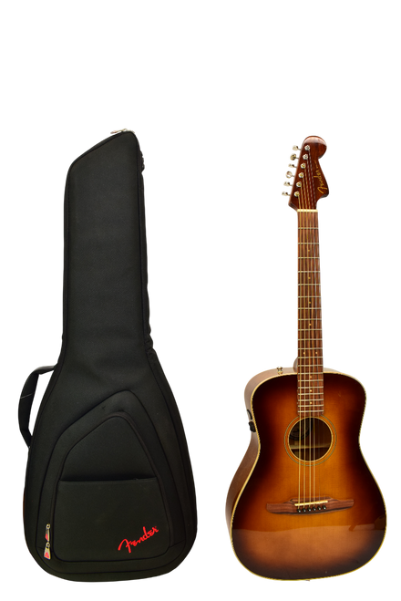2021 Fender Malibu Classic Acoustic Electric Guitar, Pau Ferro Fingerboard, Aged Cognac Burst w/ Bag - Previously Owned