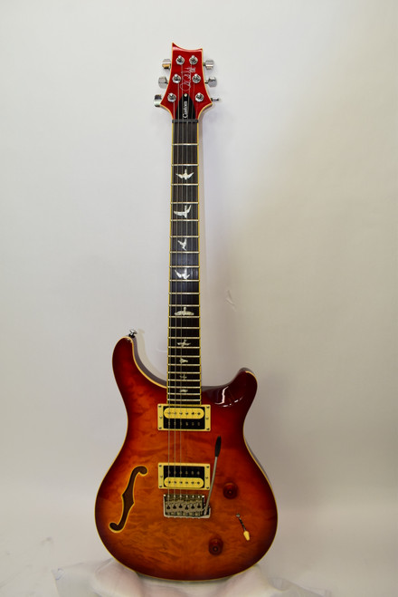 2019 PRS SE Custom 22 Semi-Hollow Electric Guitar, Amber w/ Bag - Previously Owned