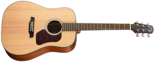 WALDEN D550E Natura Solid Spruce Top Dreadnought Acoustic-Electric - Open Pore Satin Natural with Bag
