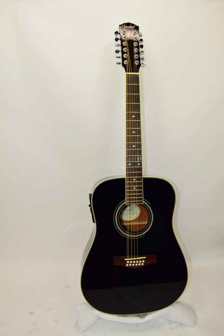 2004 Fender DG-16E-12 DG-16E Dreadnought 12-String Acoustic Electric Guitar, Black w/ Case - Previously Owned