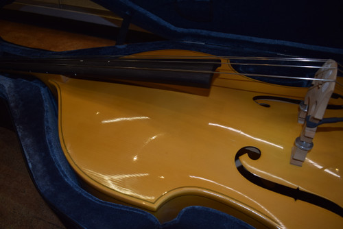 Leon Aubert R-21 Stradivarius 4/4 Upright Bass with Pickup, Blonde w/ Case - Previously Owned