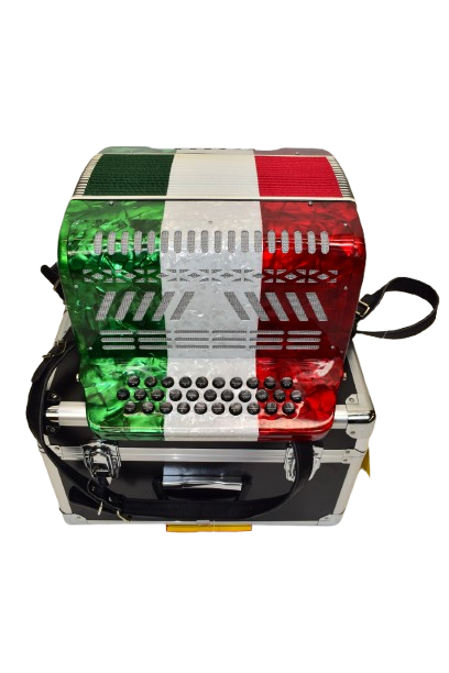 Mexican Flag Diatonic Button Accordion w/ Case & Straps - Previously Owned