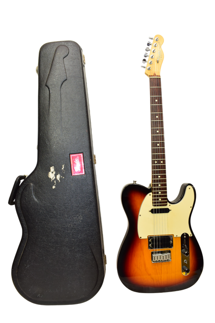 Vintage 90's Fender Telecaster Plus Electric Guitar, Rosewood Fingerboard, Sunburst w/ Case - Previously Owned