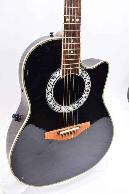 Vintage Ovation 1527 Acoustic Electric Guitar, Black - Previously Owned