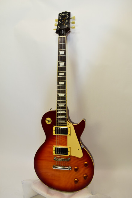 Vintage 1989 Epiphone Les Paul Electric Guitar, FMT, Rosewood Fingerboard, Cherry Sunburst w/ Case - Previously Owned