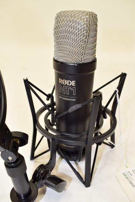 Rode NT1 5th Generation Studio Condenser Microphone, Black with Shockmount and Pop Filter - Previously Owned