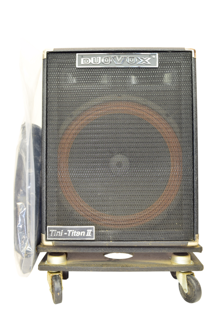 Vintage 80's Bell Duovox Tini-Titan II Accordion & Keyboard Combo Amp w/ Cover & Caster Wheels - Previously Owned