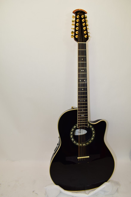 2003 Ovation 1866 Legend 12-String Acoustic Electric Guitar, Black w/ Case - Previously Owned