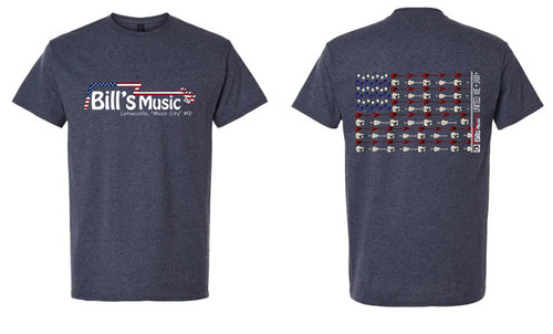 United We Jam Shirt w/ Bill's Music USA Logo (Blue or Red)
