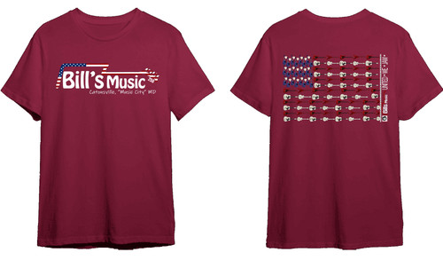 United We Jam Shirt w/ Bill's Music USA Logo (Blue or Red)
