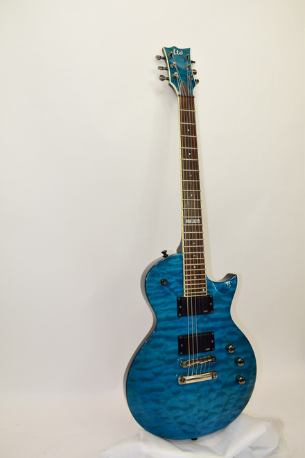 ESP EC-200QM Electric Guitar, See Thru Blue w/ Case - Previously Owned