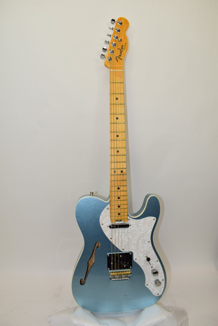 2017 Fender American Elite Telecaster Thinline Electric Guitar, Maple Fingerboard, Mystic Blue Ice w/ Case - Previously Owned