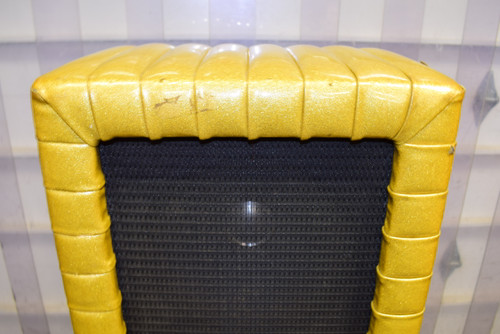 Vintage 1970's Kustom Vertical 4x10" PA Speaker, Tuck & Roll Gold Sparkle - Previously Owned