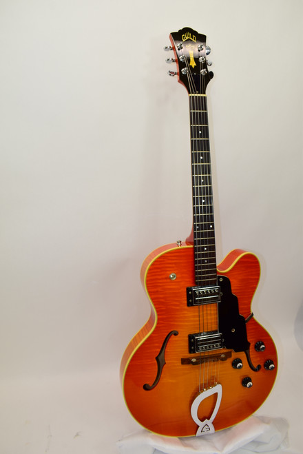 Guild X161-FM X-161 X161 Hollowbody Electric Guitar, Amberburst w/ Case - Previously Owned