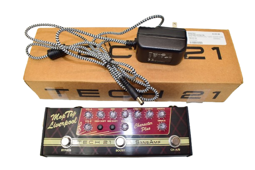 Tech 21 SansAmp Character Plus Series Mop Top Liverpool 2-channel Analog Amplifier Emulation Guitar Effects Pedal w/ Box & Power Supply Adapter - Previously Owned
