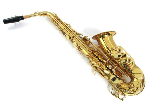 JZ Eb Alto Saxophone, Professional model, Gold lacquer finish body and keys, Blue springs w/ Case