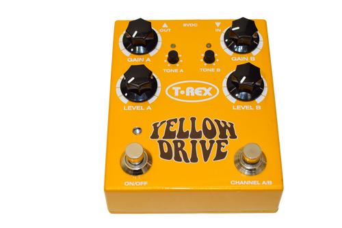T-Rex Yellow Drive Dual Channel Distortion Guitar Effects Pedal - Previously Owned