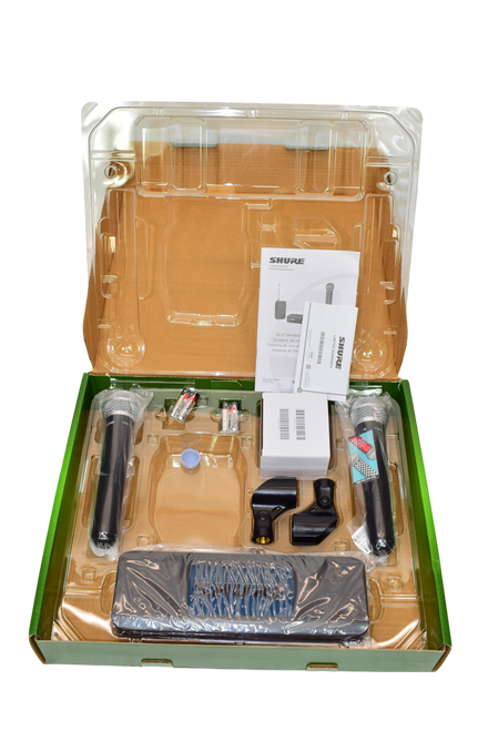 Shure BLX288/PG58 Dual-Channel Wireless Handheld Microphone System with PG58 Mics, J10 (584-608 MHz) - Previously Owned