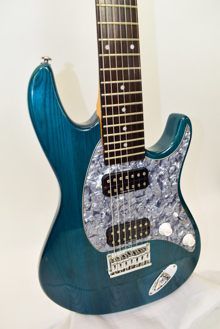 Samick 7-String Electric Guitar, Transparent Blue Made in Korea - Previously Owned - Previously Owned