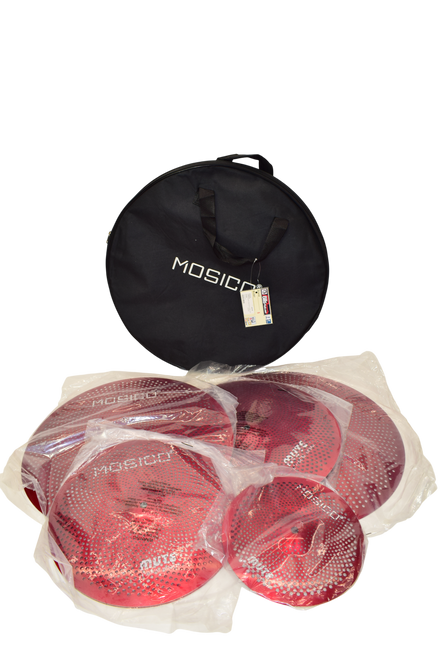 Mosico Mute Low Volume Cymbal Pack, Red w/ Bag - Previously Owned