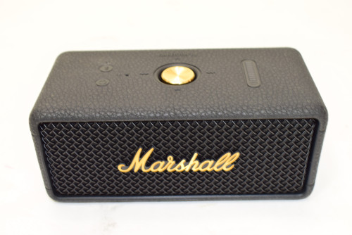 Marshall Emberton III Portable Waterproof Bluetooth Speaker, Black and Brass w/ Box - Previously Owned