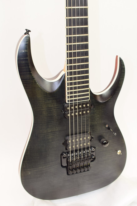 2017 Ibanez Iron Label RGAIX6FM Electric Guitar, Transparent Gray Flat - Previously Owned