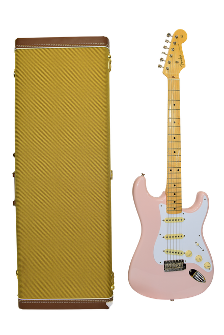 2016 Fender American Vintage '56 Stratocaster Electric Guitar, Maple Fingerboard, Shell Pink w/ Case - Previously Owned