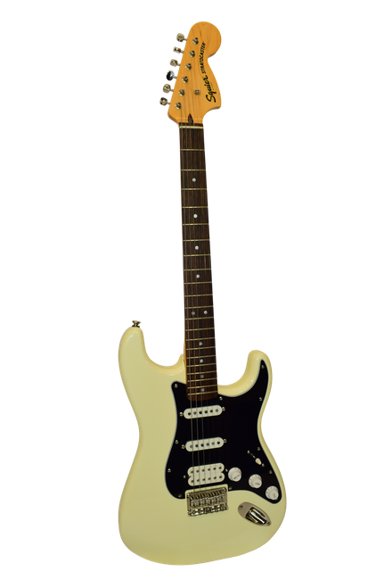 2025 Squier Classic Vibe '70s Stratocaster HT HSS Electric Guitar, Laurel Fingerboard, Black Pickguard, Olympic White - Previously Owned