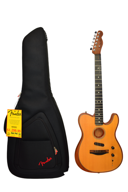 2019 Fender American Acoustasonic Telecaster Acoustic Electric Guitar, Ebony Fingerboard, Natural w/ Bag - Previously Owned