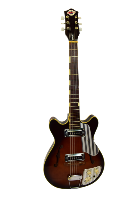 Vintage 1960's Teisco EP-9 Thinline Hollow-body Electric Guitar, Brown Sunburst - Previously Owned