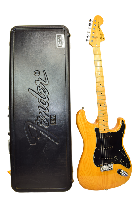 Vintage 1979 Fender Ash Hardtail Stratocaster Electric Guitar, Natural w/ Case - Previously Owned