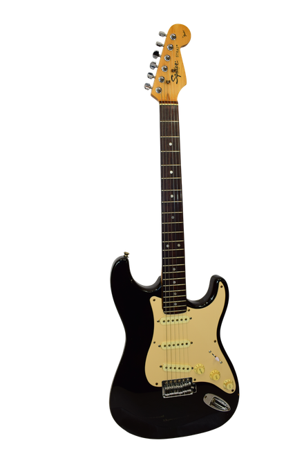 1996 Squier Standard Stratocaster Electric Guitar, Rosewood Fingerboard, Black - Previously Owned