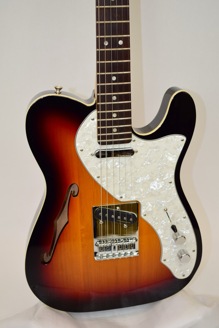 2017 Fender Deluxe Telecaster Thinline Electric Guitar, Rosewood Fingerboard, 3-Color Sunburst - Previously Owned
