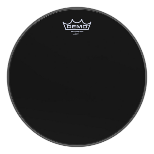 REMO Ebony Black Ambassador 12" Drumhead