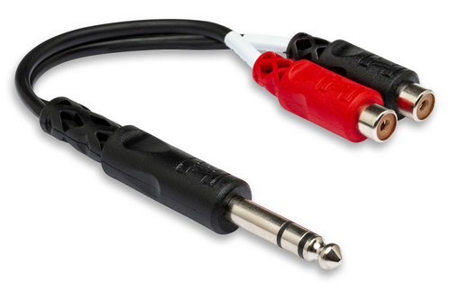 HOSA YPR-102 Y-Cable: Stereo 1/4" Male to Two RCA Females