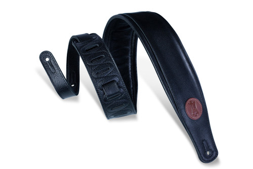 Levy MSS2XLBLK Extra Long Black 2.5" Signature Series Garment Leather Guitar Strap