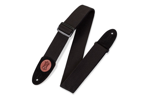 Levy MSSC8XLBLK 2" Signature Series Cotton Guitar Strap With Suede Ends And Tri-Glide Adjustment