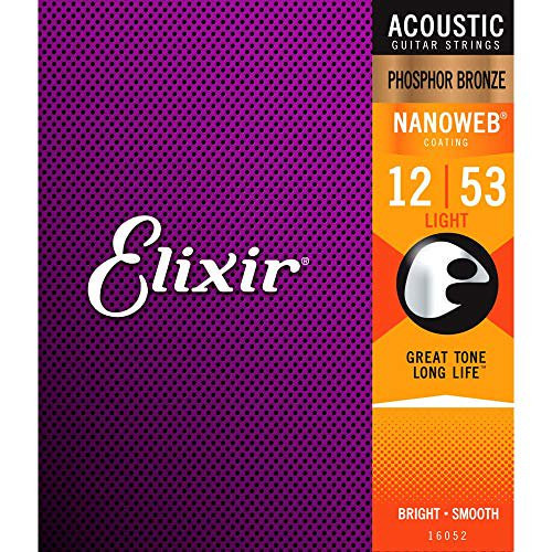 Elixir Acoustic Phosphor Bronze with NANOWEB® Coating Light Guitar Strings