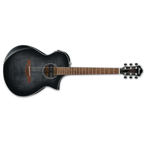 Ibanez AEWC400 Series Acoustic/Electric Guitar, Transparent Black Sunburst High Gloss Finish