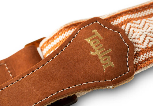 Taylor Academy Series Jacquard Cotton Strap, White/Brown