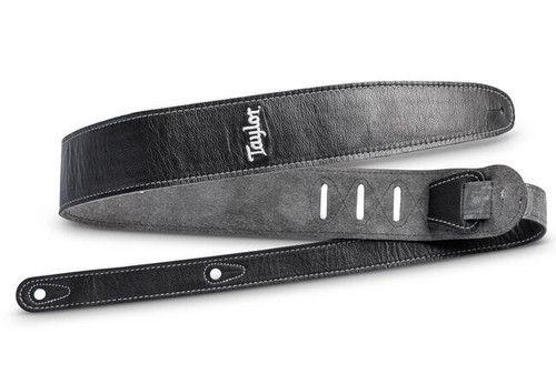 Taylor Leather Strap, Black, Suede Back, 2.5"