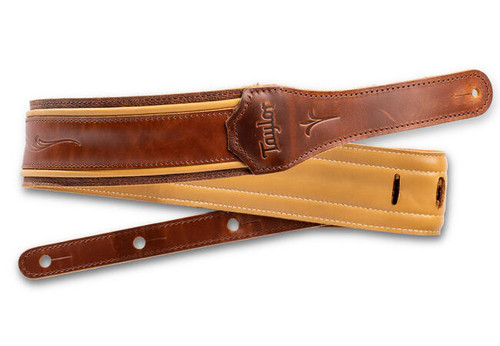 Taylor Spring Vine Series 2.5" Strap, Dark Brown/Butterscotch/Distressed Brown Leather