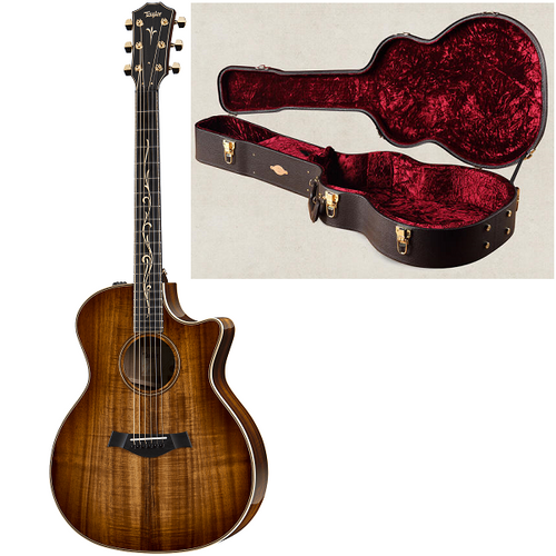 Taylor Koa Series K24ce Model Grand Auditorium Cutaway Acoustic/Electric Guitar, w/ Taylor Deluxe Brown Hardshell Case