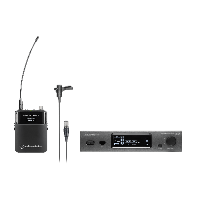 Audio Technica ATW-3211/831DE2 3000 Series (Fourth Generation) Frequency-agile True Diversity UHF Wireless Systems, Lavalier Microphone,  470-530 MHz