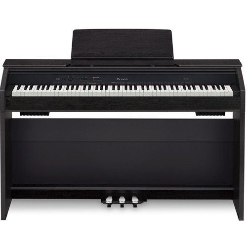 Casio PX860 BK Privia Digital Home Piano, Black with Power Supply (d)